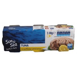 Tuňák ve slunečnic. oleji s citrónem 3x80g Sun&Sea