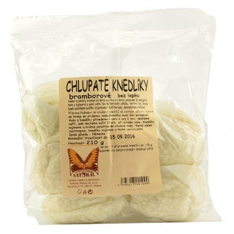 Chlupaté knedlíky bramborové bez lepku - varné sáčky 210g NATURAL.